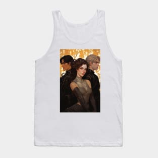 Violet, Xaden, and Dain  Fourth Wing book fan art Tank Top
